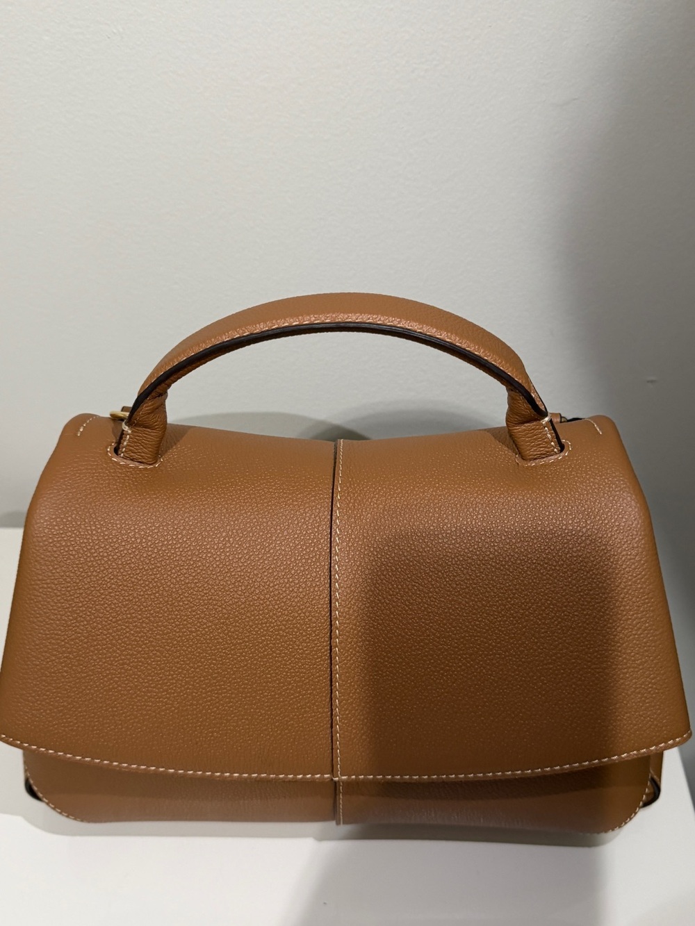Polene Mokki color texture Camel  Top-Handle Satchel